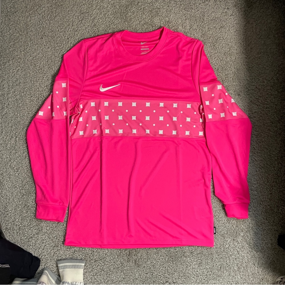 PINK NIKE DRI-FIT SOCCER/FOOTBALL GOALIE JERSEY
SIZE L